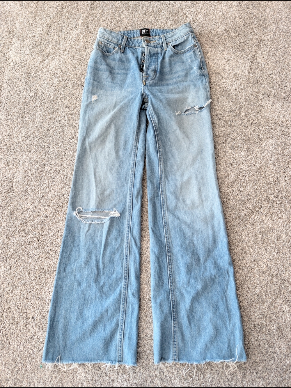 BDG Urban Outfitters High-Rise Distressed Wide Leg Jeans Size 24